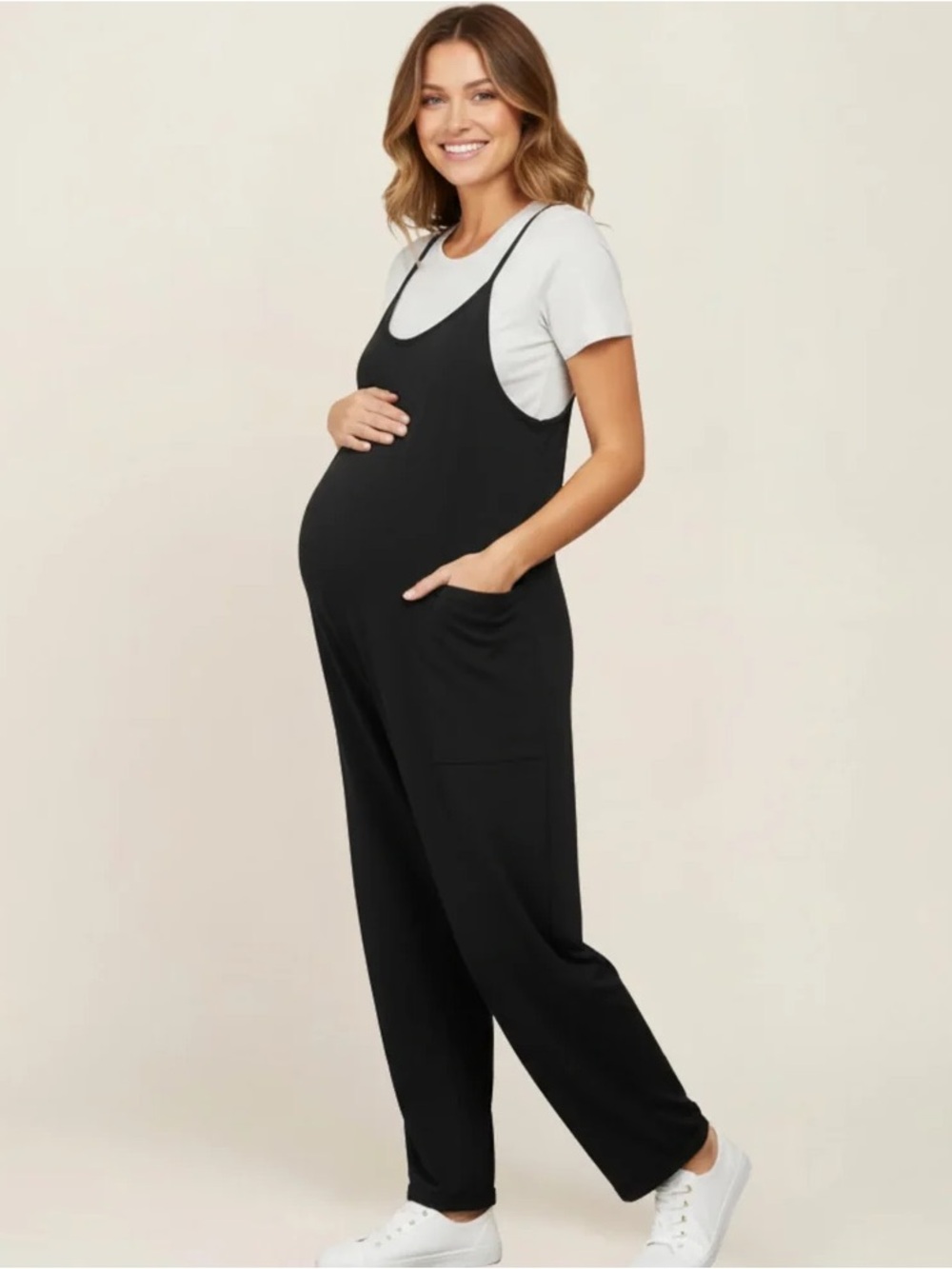 Set of Two (2) Maternity Sleeveless Jumpsuits with Pockets